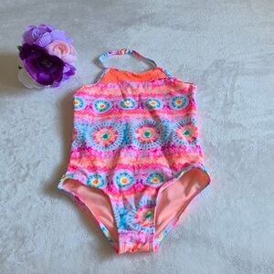 WONDER NATION GIRL 1 PIECE SWIMSUIT COLOR MUL SIZE 4-5.